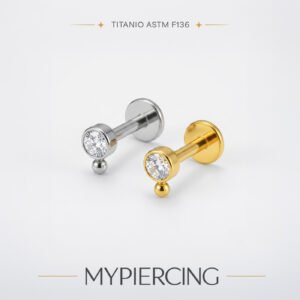 Labret Punto di Luce con Bead in Titanio ASTM F136