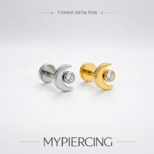 Labret lua com zircónia em titânio ASTM F136