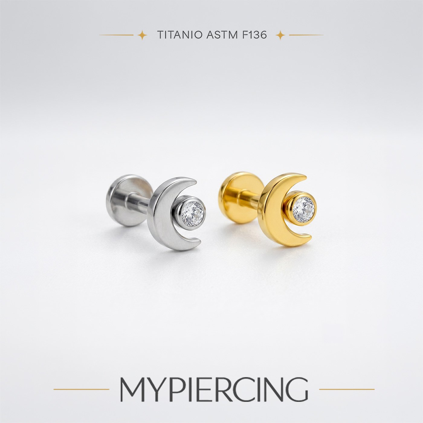 Labret Luna Con Zirconia Di Titanio ASTM F136