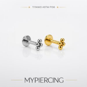 Labret 4 Beads in Titanio ASTM F136 Push Pin