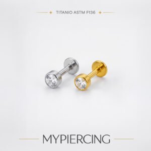 Labret Ponto de Luz em Titânio ASTM F136 Push Pin