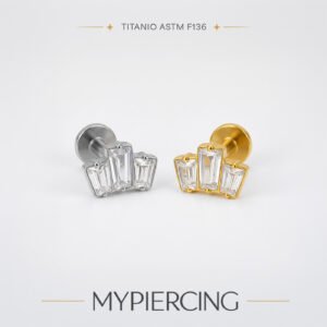 Labret 3 trapezi Titanio ASTM F136