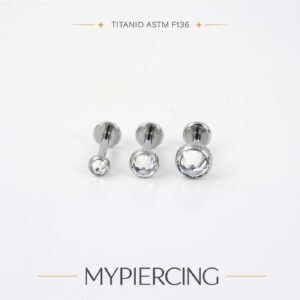 Labret em Titânio ASTM F136 com Zircónia Invertida