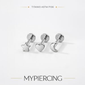 Labret liso de titânio Push Pin