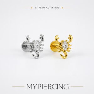 Labret Scorpione di Titanio con Zirconi