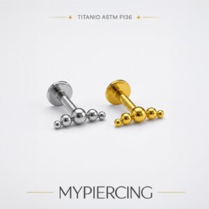 Labret Cluster 5 Beads em titânio ASTM F136