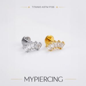 Labret Cluster 5 Baguette in Titanio ASTM F136