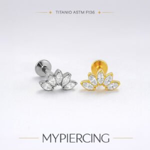 Labret di Titanio con Zirconi Push Pin