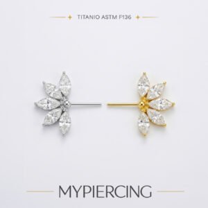 Acessório Meia Flor de Titânio ASTM F136 com 5 Zircónias