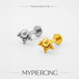 Labret meio-sol duplo em titânio ASTM F136