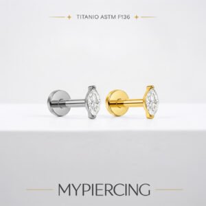 Labret Navette de Zircónia em Titânio ASTM F136 Push Pin