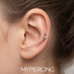 Labret Cluster de pérola em titânio ASTM F136 com 6 Beads