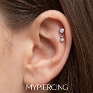 Labret Pendente com Pontos de Luz em Titânio ASTM F136
