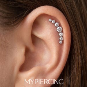 Labret di Titanio ASTM F136 Cluster 7 Zirconi