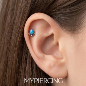 Gota com Beads para Labret em Titânio ASTM F136