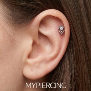 Labret gota com Beads e zircónia em titânio ASTM F136