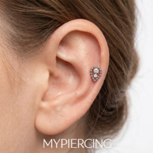 Labret gota de Beads com 2 zircónias em titânio ASTM F136