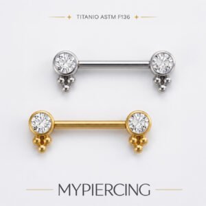 Barbell Di Titanio ASTM F136 Punto Di Luce Con Beads Push Pin