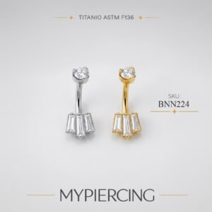 Banana Con Zircônia Baguette Trapezio Di Titanio ASTM F136