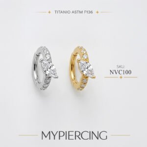 Anello Ombelicale Ovale Cobalto Cromo Con Marquise
