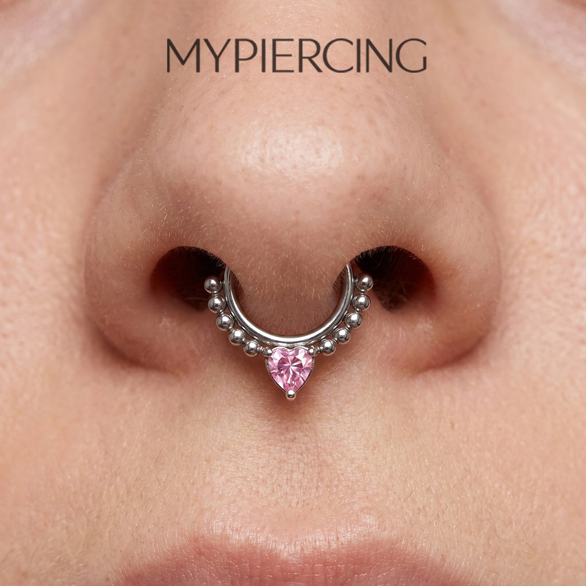 Clicker Cuore di Zirconia Pink in Titanio ASTM F136