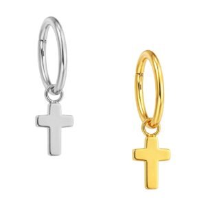 Anello in Titanio con Pendente a Croce