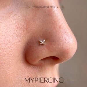 Labret mini borboleta 3 mm em titânio para nariz