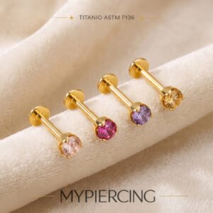 Labret de zircónia em titânio