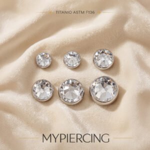 Top Crystal em titânio ASTM F136 com rosca interna