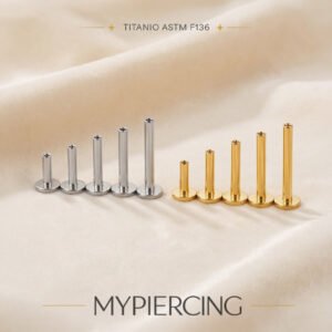 Barretta di Labret in Titanio ASTM F136 con Filettatura Interna