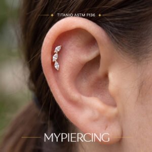 Labret Mini Ghirlanda in Titanio ASTM F136 con Zirconi