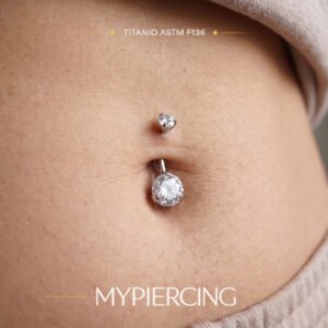 Banana Fashion de titânio ASTM F136 com zircóniasa prong set