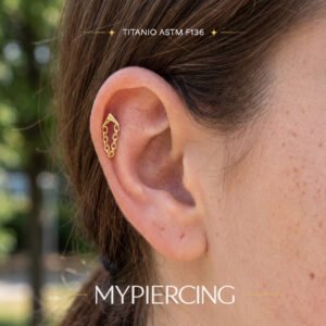 Labret de titânio com corrente