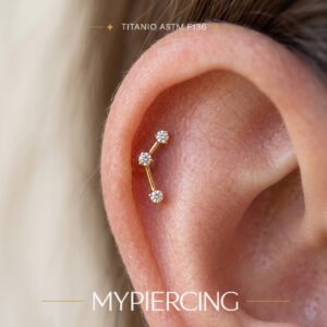 Mini labret constelação 3 mm em titânio com zircónias